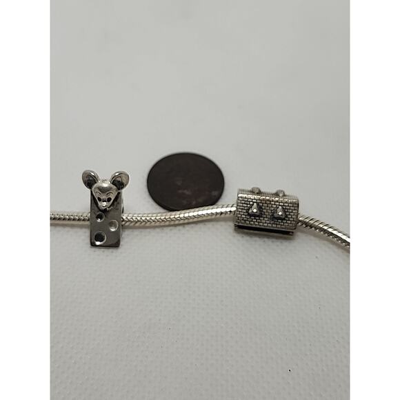 Pandora 9" Bracelet & Taras Dairy Frankenmuth Theme Charms - Picture 3 of 8